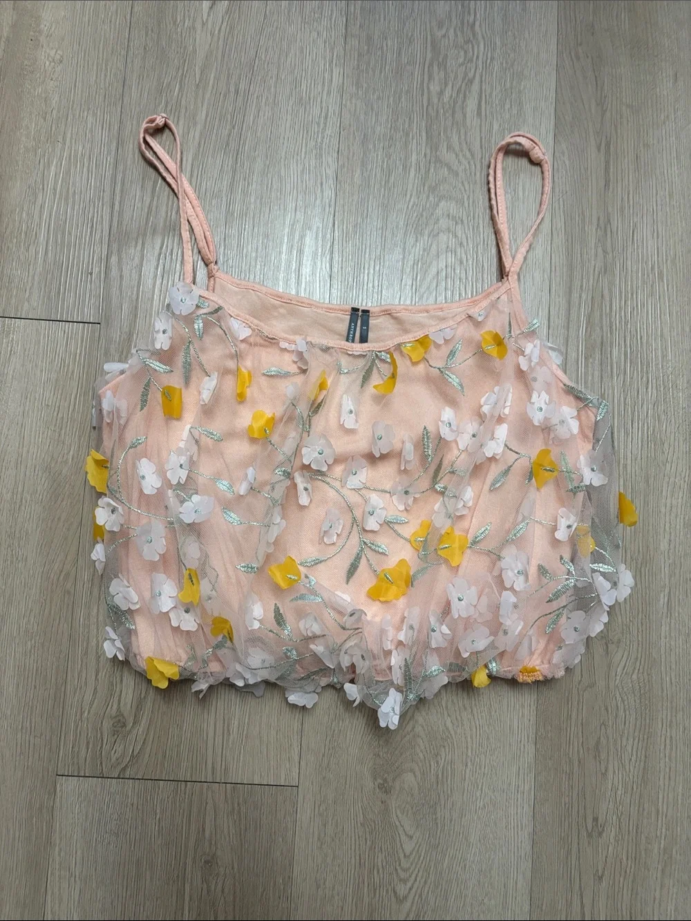 Anthropologie size small Floral Pink Crop Tank Top - Women